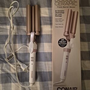 Conair Double Ceramic Triple Barrel Waver, LIKE NEW